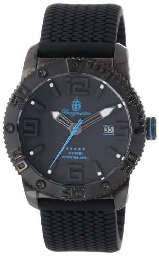 Burgmeister Herren-Armbanduhr XL Black Analog Quarz Silikon BM522-622D