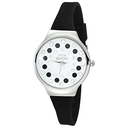 THINK positive Stardust Analog Fashion Silikon Armband schwarz Quarz Uhr UTP1054S