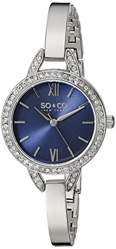So Co New York SOHO Damen Quarzuhr mit Blau Zifferblatt Analog Anzeige und Silber Edelstahl Armband 5088 2