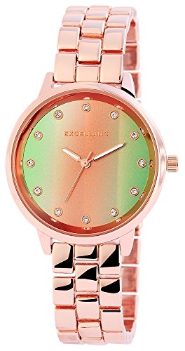 Quarz Uhr Armbanduhr Crytalbesatz Metallarmband Bicolor 180837500007