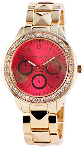 Excellanc mit Metallarmband Armbanduhr Uhr Pink 150705500004