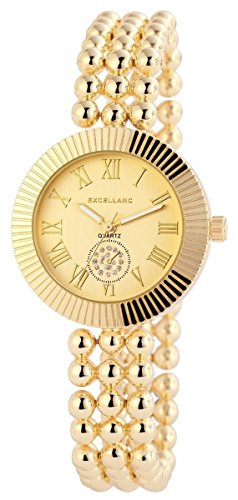 Excellanc mit Metallarmband Armbanduhr Uhr goldfarbig 180804000006