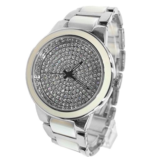 ukfw971b rund PNP glaenzend Silber Watchcase Damen Frauen Keramik Watch Fashion Watch