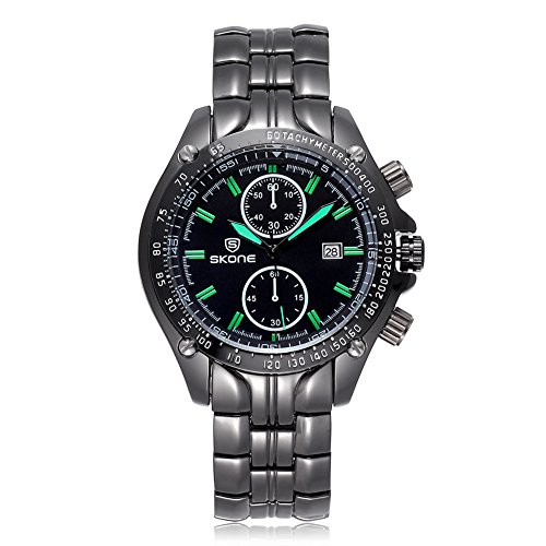 SKONE Herren Luxus Marke Klassisches Design Armbanduhr 504705 schwarz blau