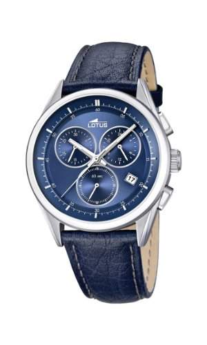 Lotus Herren-Armbanduhr Chronograph Leder Blau 158486