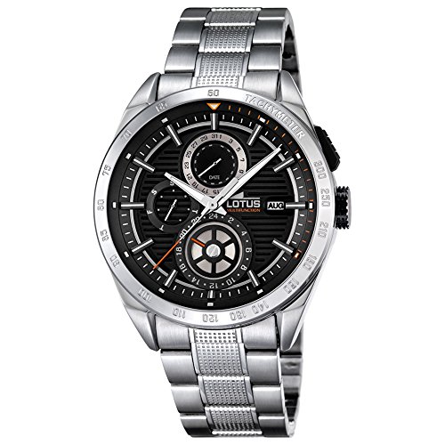 LOTUS Smart Casual Analog Edelstahl Armband silber Quarz Uhr Ziffernblatt schwarz UL18244 4