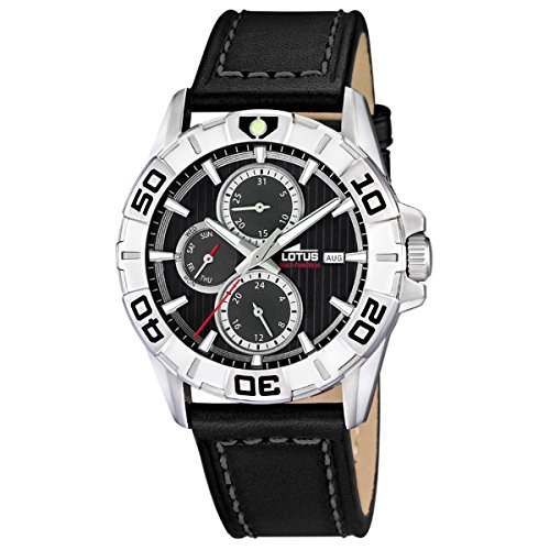 LOTUS Multifunktion Analog Sport Leder Armband schwarz Quarz Uhr UL15813 A