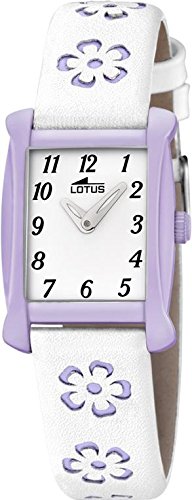 LOTUS Kinder Uhr Junior Collection Analog Fashion Leder Armband weiss lila Quarz Uhr UL18255 4
