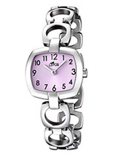 Uhr Kind Lotus Display Armband Edelstahl silber und Zifferblatt pink UL15953 2