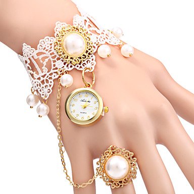 Frauen eleganten Perlenentwurf Armband Farbe Weiss