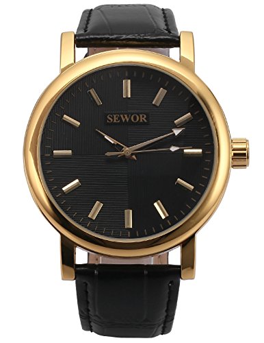 AMPM24 Herren Analog Mechanische Armbanduhr Leder Uhrband PMW495 AMPM24 Geschenkbox