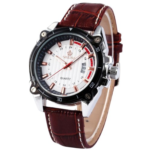 AMPM24 Analog Quarzuhr Sportuhr Leder Armband Uhr