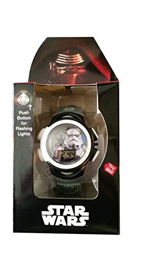 Star Wars Storm Trooper LCD Armbanduhr mit Blaulicht Grau Band