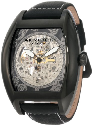 Akribos XXIV Herren AKR454WT Premier Skelton Automatic Tourneau Shaped Uhr