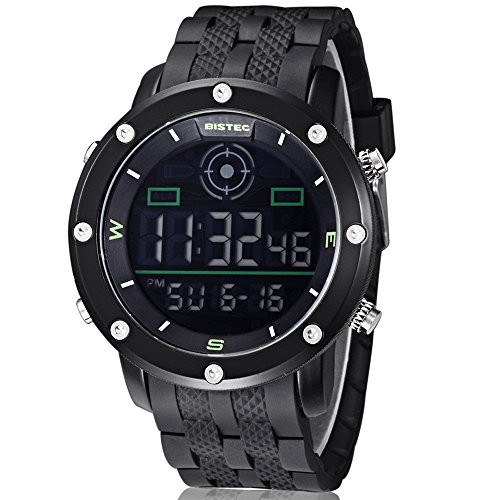 Bistec LED Digital Outdoor Armbanduhr Multifunktions Schwarz