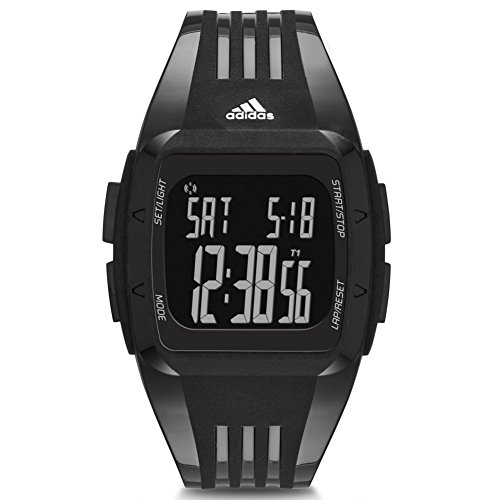 Adidas ADP6094 DURAMO Uhr Kunststoff Kunststoff 50m Digital Datum Licht Alarm Timer schwarz