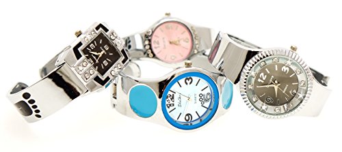Armbanduhr Silber Stahlarmband verschiedene Farben 2er Set