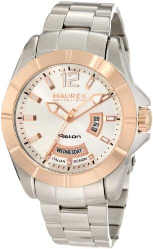 Haurex Italy Herren-Armbanduhr XL Aston Analog Edelstahl 7D366USH