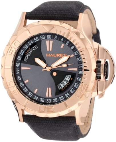 Haurex Italy Herren-Armbanduhr XL Black Sea Analog Textil 8R365UGH