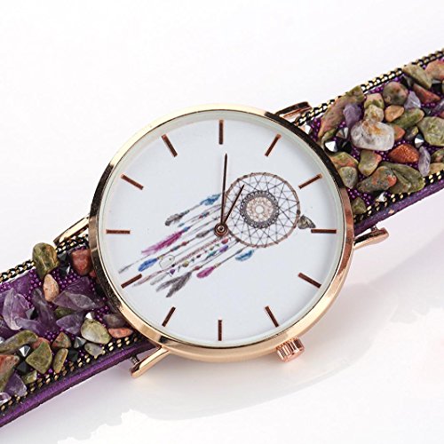 Uhr Damen Kolylong Frau Besondere Traumfaenger Muster Kasten Verpackung Armband Cobblestone Entwurf Synthetik Kette Uhr A