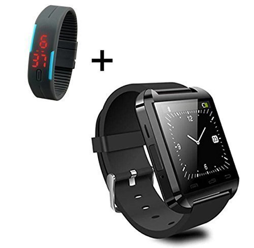 Kolylong U8 1 5 inch Bildschirm Smart Armbanduhr TFT LCD U8 Bluetooth 4 0 for Android Handy Black Schwarz muessen Aufladen vor dem Gebrauch