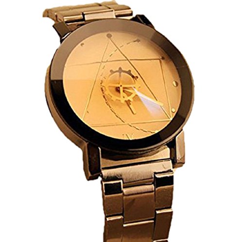 Kolylong Fashion Uhr aus Edelstahl Mann Quarz analoge Armbanduhr Weiss