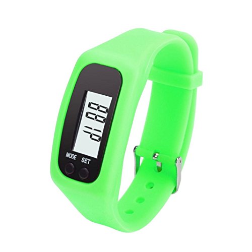 Armband Herren Damen Kolylong Unisex LCD Pedometer Schrittzaehler Entfernung Kalorienberechnung Armband Gruen