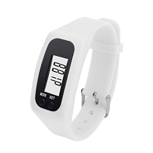 Armband Herren Damen Kolylong Unisex LCD Pedometer Schrittzaehler Entfernung Kalorienberechnung Armband Weiss