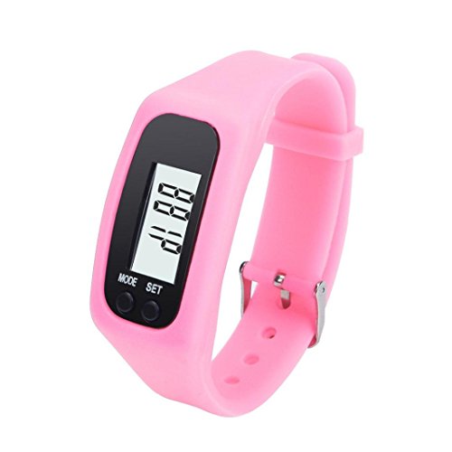Armband Herren Damen Kolylong Unisex LCD Pedometer Schrittzaehler Entfernung Kalorienberechnung Armband Rosa