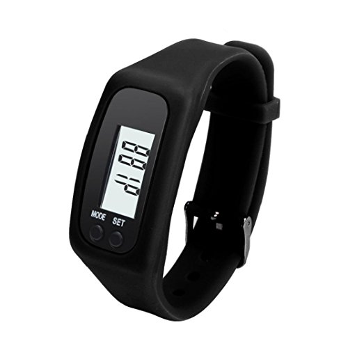 Armband Herren Damen Kolylong Unisex LCD Pedometer Schrittzaehler Entfernung Kalorienberechnung Armband Schwarz