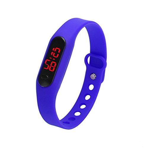 Kolylong 1PC Unisex Gummi LED Uhr Sport Armbanduhr Blau