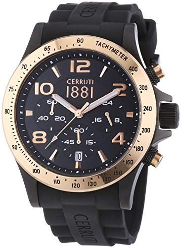 Cerruti 1881 Herren-Armbanduhr XL CARRARA Analog Quarz Silikon CRA101D224G