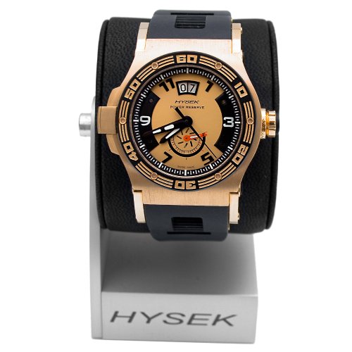 Hysek Abyss Herren Automatikwerk Schwarz Kautschuk Armband Uhr AB03R83A23 CA01