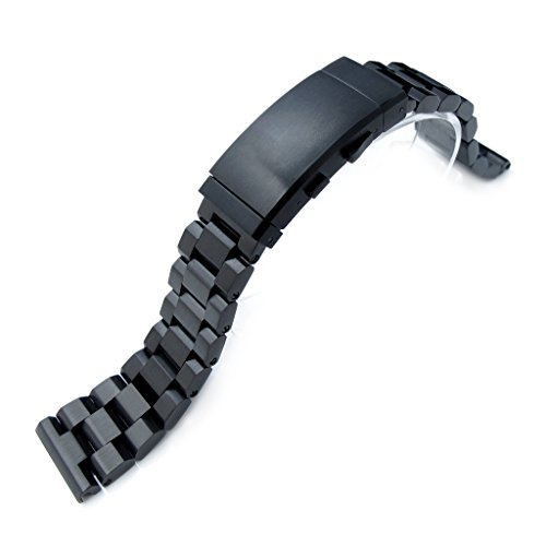 22 mm hexad Oyster 316L SS Armbanduhr Armband gerade Lug Neoprenanzug Ratsche PVD schwarz