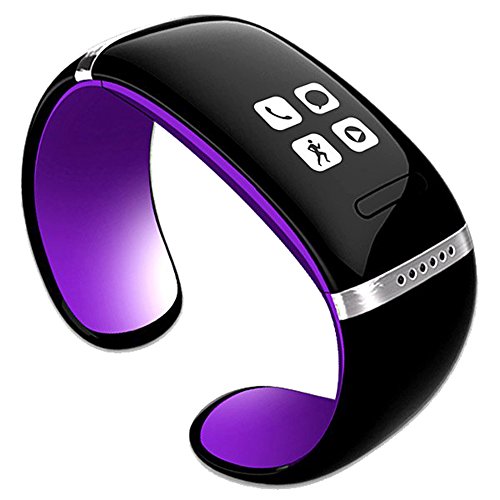 Leopard Shop Neueste L12S OLED Armbanduhr Sports Schrittzaehler Bluetooth Armband Violett