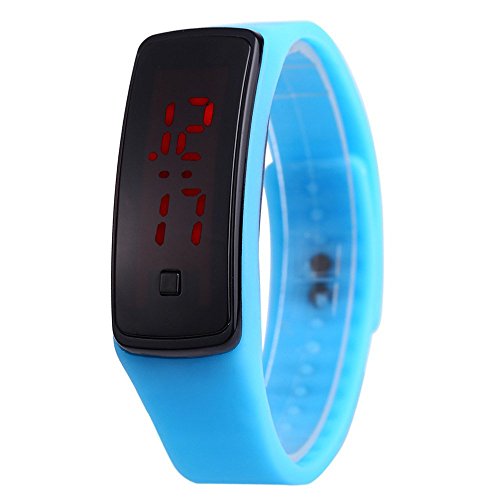 Leopard Shop Unisex LED Digital Armband Uhr Sport Armbanduhr Lake Blue