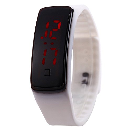 Leopard Shop Unisex LED Digital Armband Uhr Sport Armbanduhr Weiss
