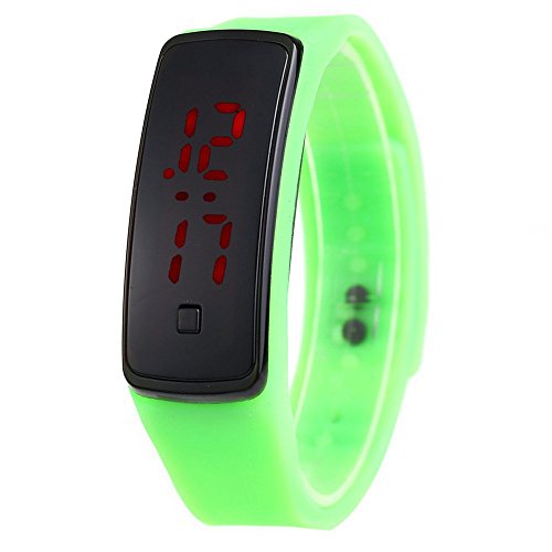 Leopard Shop Unisex LED Digital Armband Uhr Sport Armbanduhr Gruen