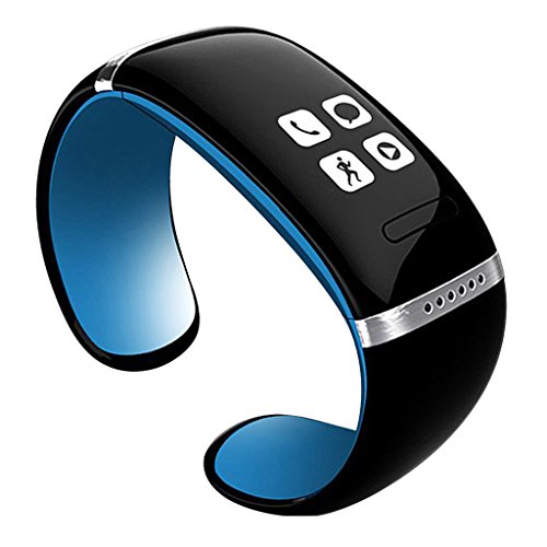 Leopard Shop Neueste L12S OLED Uhr Sports Schrittzaehler Bluetooth Armband Blau
