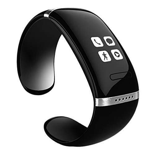 Leopard Shop Neueste L12S OLED Sports Schrittzaehler Bluetooth Armband Schwarz