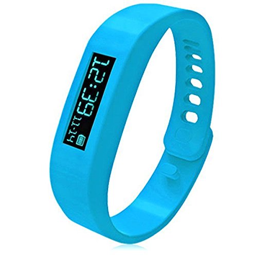 Leopard Shop SH01 Bluetooth 2 1 Armbanduhr Intelligente OLED Motion Gesunde Armband Blau