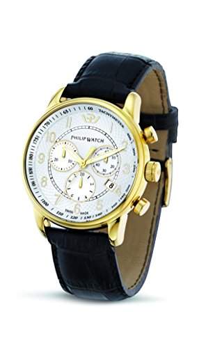 Philip Watch Herren-Armbanduhr KENT Chronograph Quarz Leder R8271678003