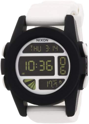 Nixon Herren-Armbanduhr XL The Unit White  Black Digital Quarz Silikon A197127-00