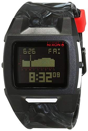 Nixon Damen-Armbanduhr Lodown Silicone Marbled Black Smoke Digital Quarz Silikon A2811611-00