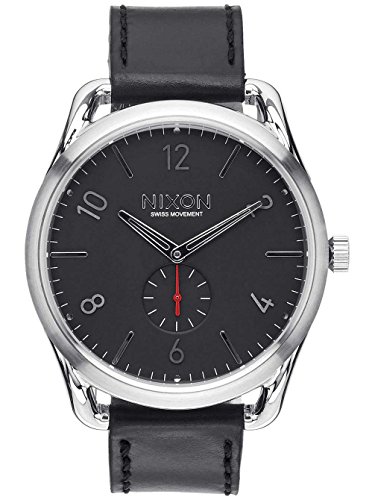 NIXON A465 008 C45 Leather Black Red 45mm 10ATM
