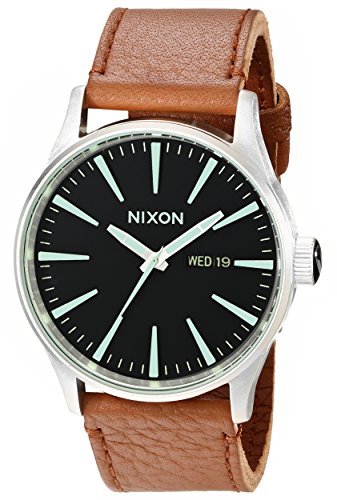 Nixon Sentry Leather schwarz Uhren A105 1037