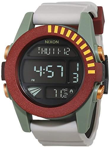 Nixon Herren-Armbanduhr Unit Boba Fett Red  Gray Digital Quarz Silikon A197SW2241-00