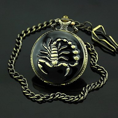 fenkoo Herren Scorpion Muster Bronze Legierung Quarz Taschenuhr