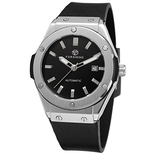 Forsining Mens Classic Rubber Band Wrist Automatic Wrist Watch FSG8107M3S3
