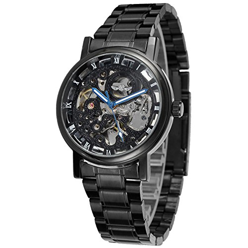 Forsining Mens Skeleton Automatic Self wind Analogue Dial Wrist Watch WRG8028M4B2